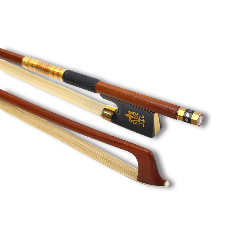 

Professional New Violin Bow 4/4 full size Brazilian wood Ebony Frog Unbleached Mongolian Stallion Horse Hair