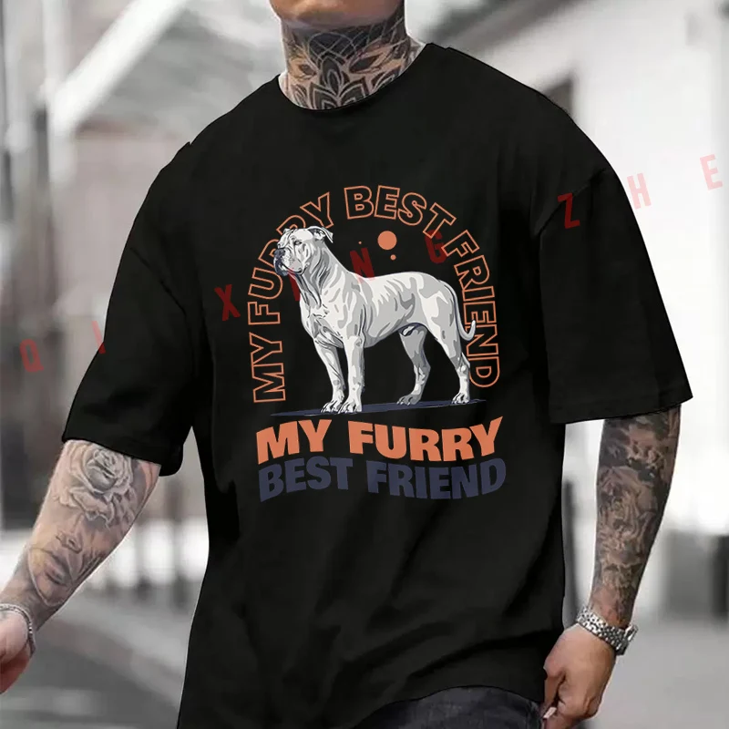 Camisetas casuales de algodón para hombre Dogo Argentino Inside A Sentence In A Frame 2026, ropa deportiva de verano para motociclismo y ciclismo