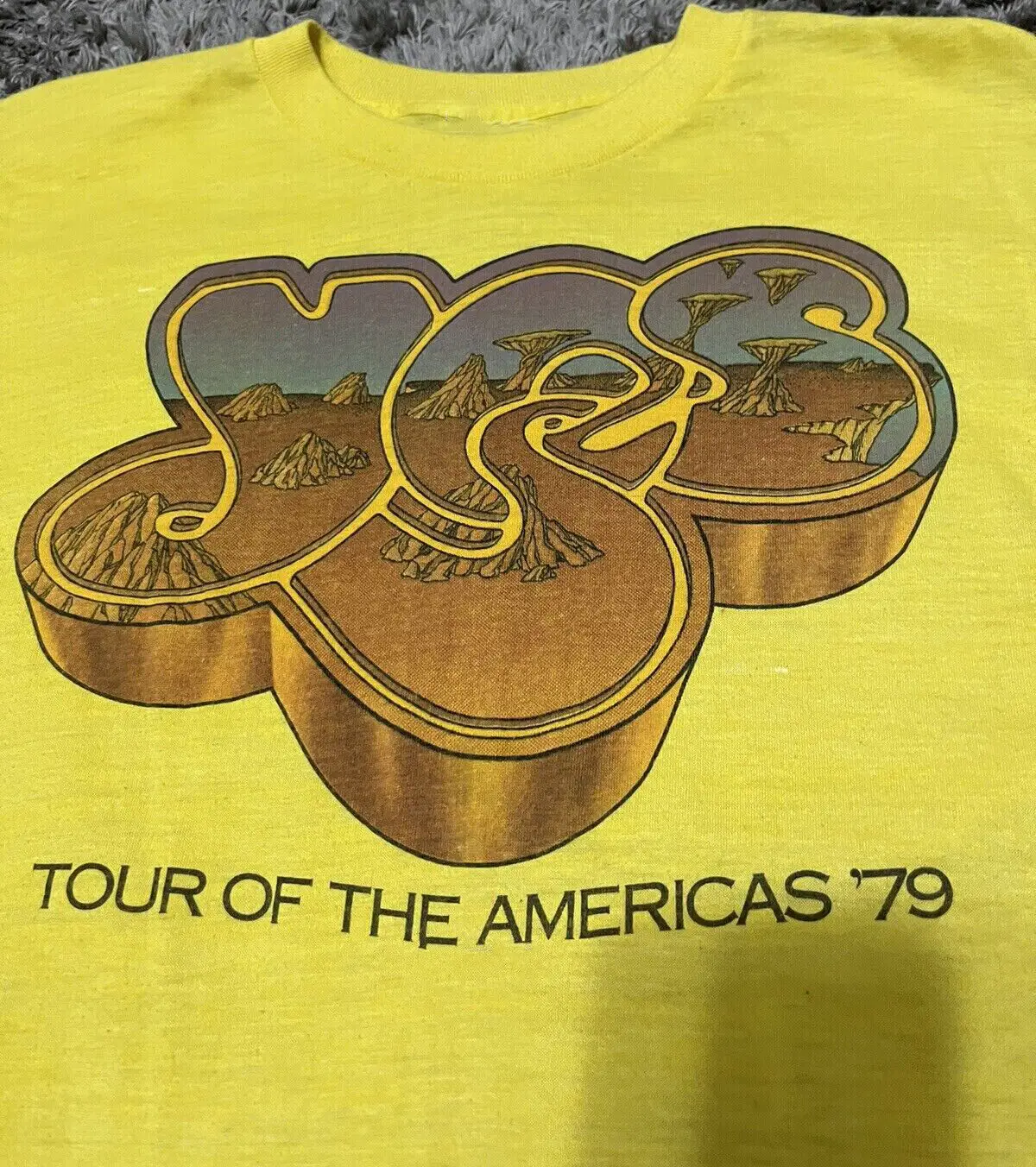 

VTG Tour of The Americas 79 Yes Band Shirt Classic Yellow Unisex S-3XL LE320