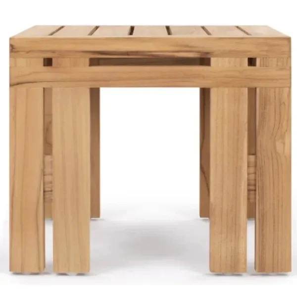 Durable Modern Square Solid Teak Wooden Side Table for Outdoor Garden outside Furniture and Chair