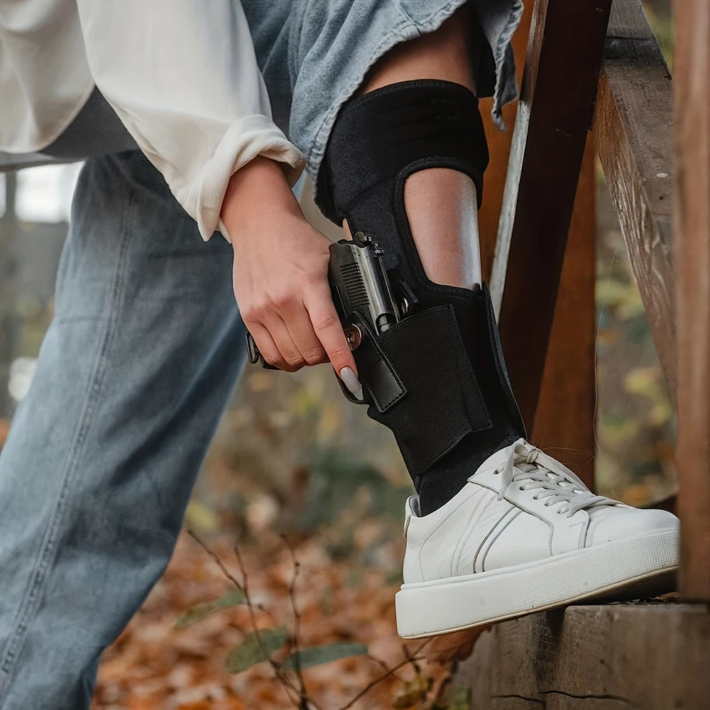 Tactical Adjust Left Right Concealed Leg Pistol Holster with Mag Holder Pouch for Hunting Full Mid Compact Subcompact Handgun