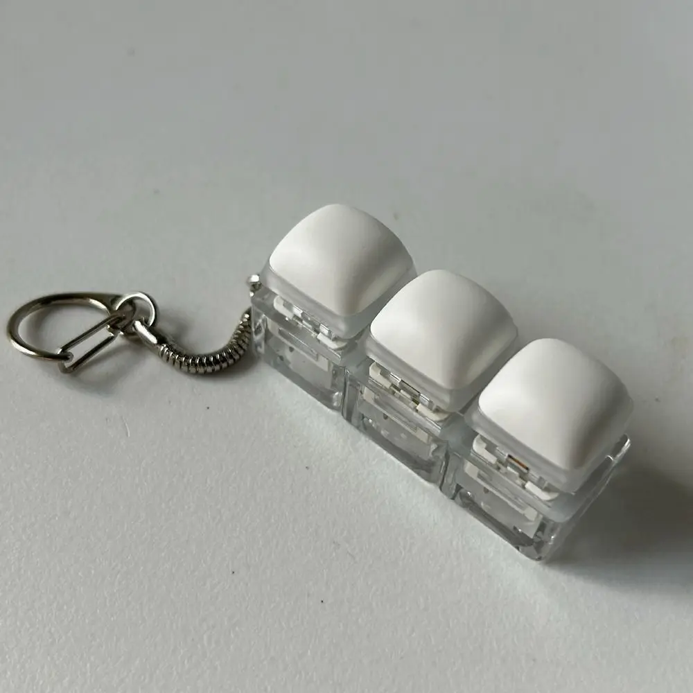 New 3/4/9Keys Fidget Keychain Keys Button DIY Keyboard Clicker Toy Steamed Bread Relief Stress Pinch Toy Adult