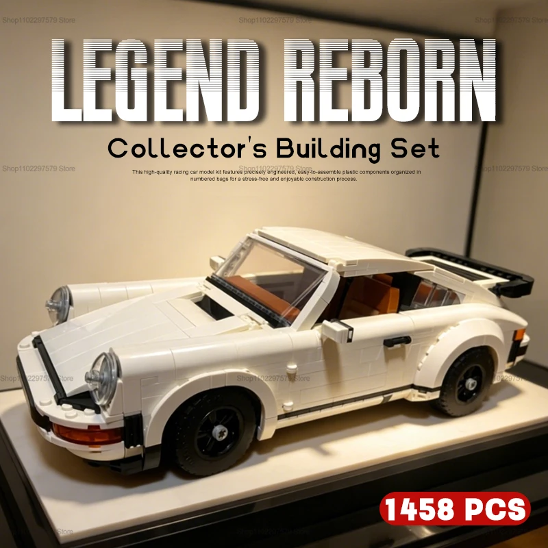 Ensemble de blocs de construction de modèle de voiture rétro 1458 pièces 2-en-1 Voiture de course Classique Jouet STEM pour adultes et enfants Idée cadeau premium pour les fêtes