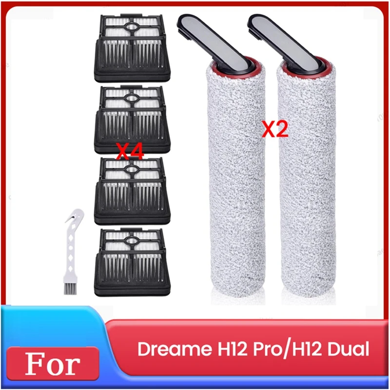 7PCS Replacement Brush Rollers and HEPA Filter for H12 Pro / H12 Dual Cordless Wet and Dry Vacuum Cleaner Parts-A009 view 2