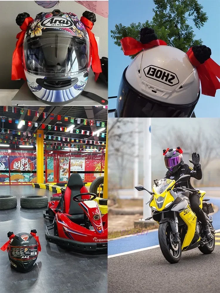 Trenzas de peluca para casco de esquí, decoración de cabeza de moño de Nezha, trenza sucia, accesorios de modificación de motocicleta, casco de Scooter