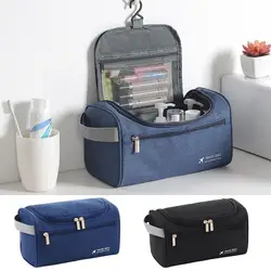 Borsa per cosmetici borsa per il lavaggio da viaggio da uomo in tessuto Oxford impermeabile antipolvere ad alta capacità per viaggi d'affari