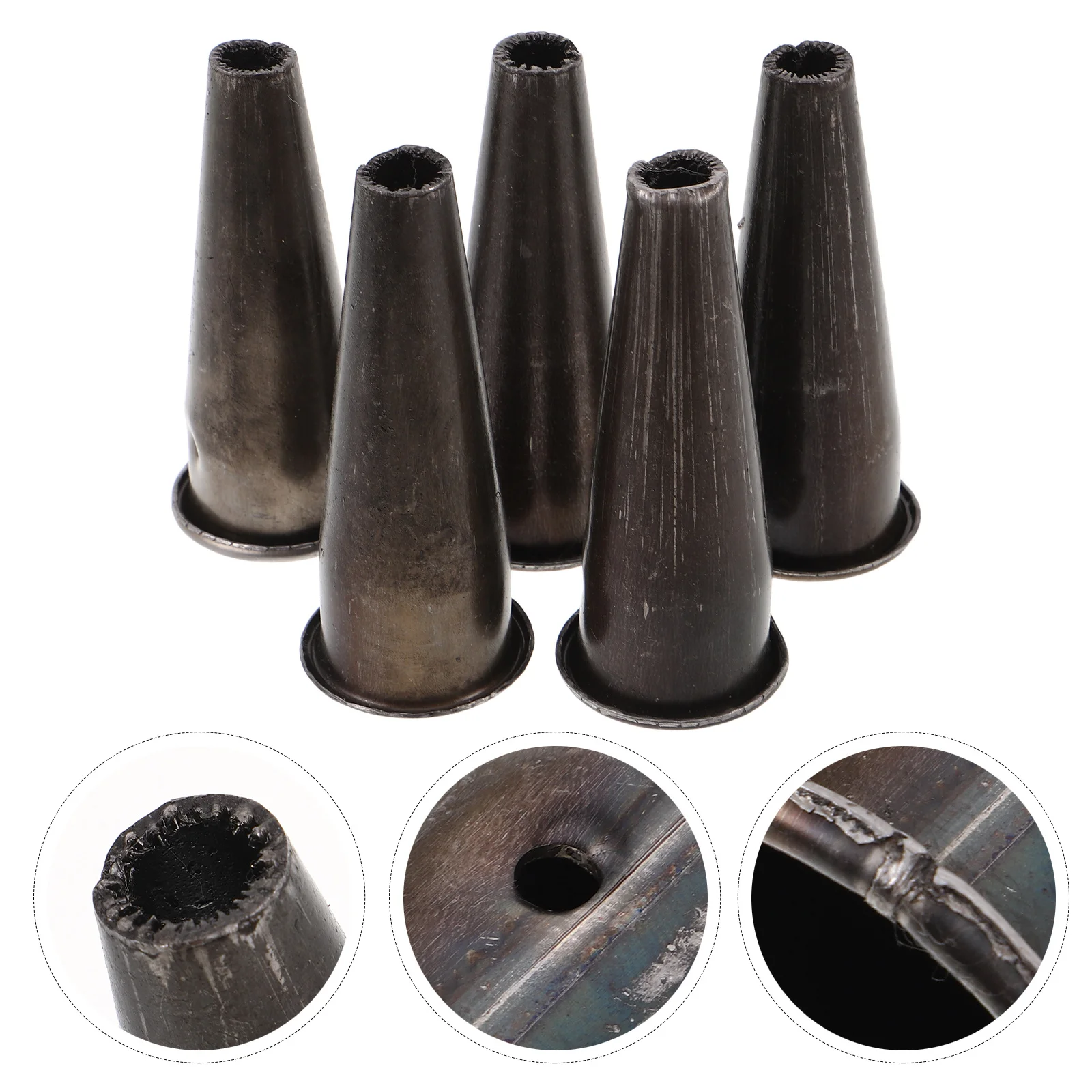 

5pcs Hoe Handle Connector Tapered Tube For Rakes Hoes Manganese Steel Tool Handle Attachment Garden Tool Replacement Accessory