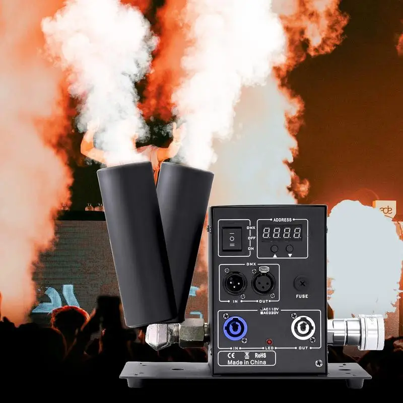 Stage Fog Machine Machine Fogger Control Stage Effect Machine 2Head Multi-angle Double-Pipe LCD Display Machine For DJ Concerts