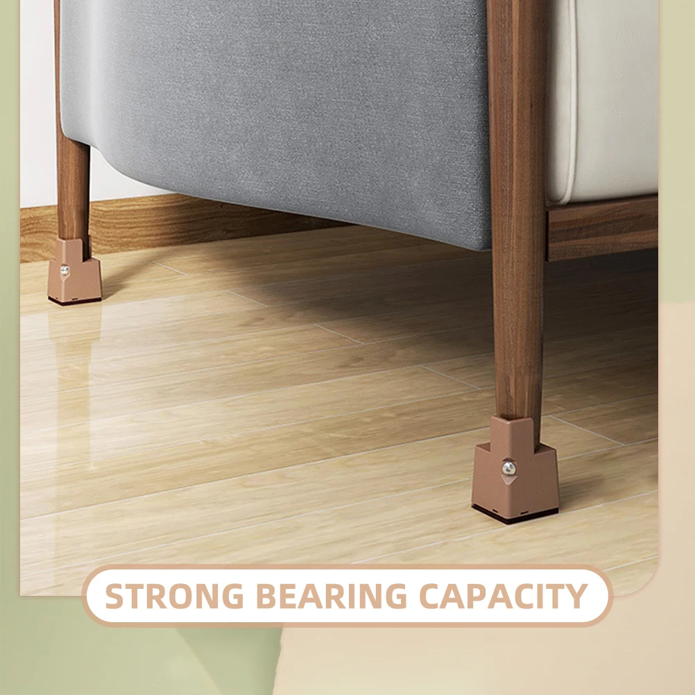 

4 Pcs Heightened Table Mat Leg Lifts for Couch Double Risers Velvet Adjustable Bed Base Individual Small niture