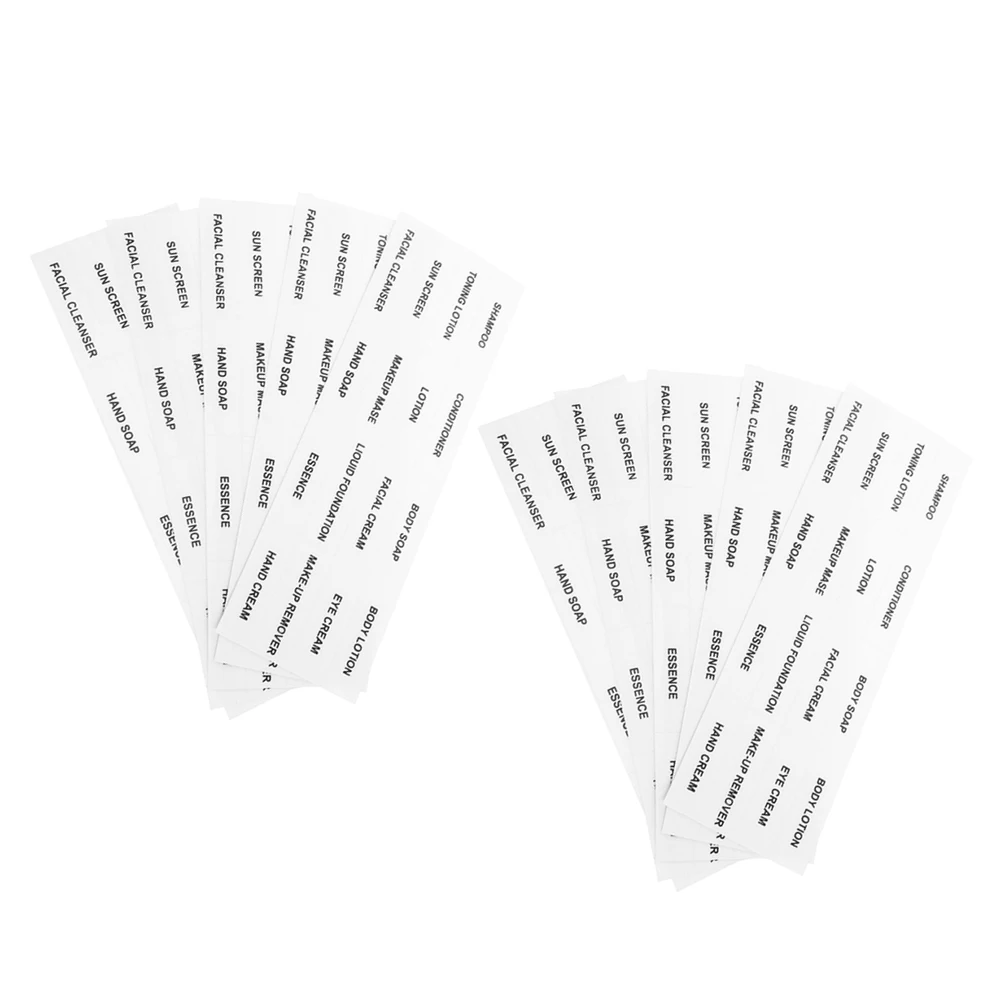 

15 Sheets Bottle Labels Self Adhesive Travel Toiletries Organizing Stickers Waterproof Bathroom Black Font Tags