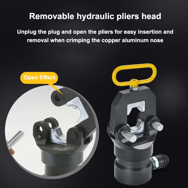 분할 수동 유압 펜치 300/400/500 전기 압착 펜치 플러그인 전압 구리 및 알루미늄 터미널 압착 도구