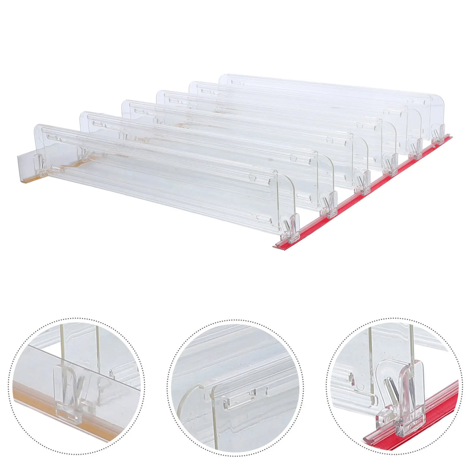Extendable Retail Acrylic Shelf Divider Adjustable Plastic Partition for Closet Kitchen Cabinet Clear Shelf Organizer for Shoes
