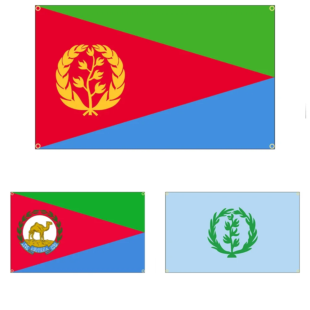 FLAGDOM Eritrea Flag Banner 90x150cm Polyester Hanging Eritrean National Flags For Decoration