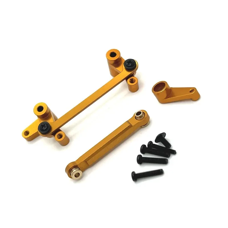 Conjunto de dirección de Metal para Wltoys 144016 144018, conjunto de varilla de enlace Servo, piezas de actualización de coche RC, accesorios