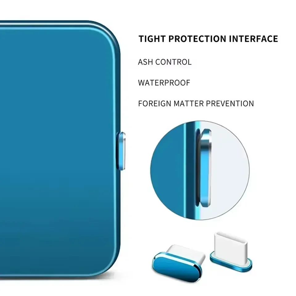 Type C Charging Hole Bung USB-C Dust Plug Metal Cover for Phone Grime Dirt Protection Charging Port for iPhone 15/16 Pro Max - view 3