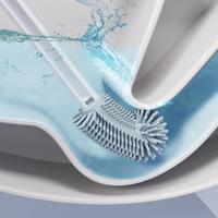 24BA Flexible Bendable Silicone Toilet Brush Soft Bristles Toilet Cleaning Brush
