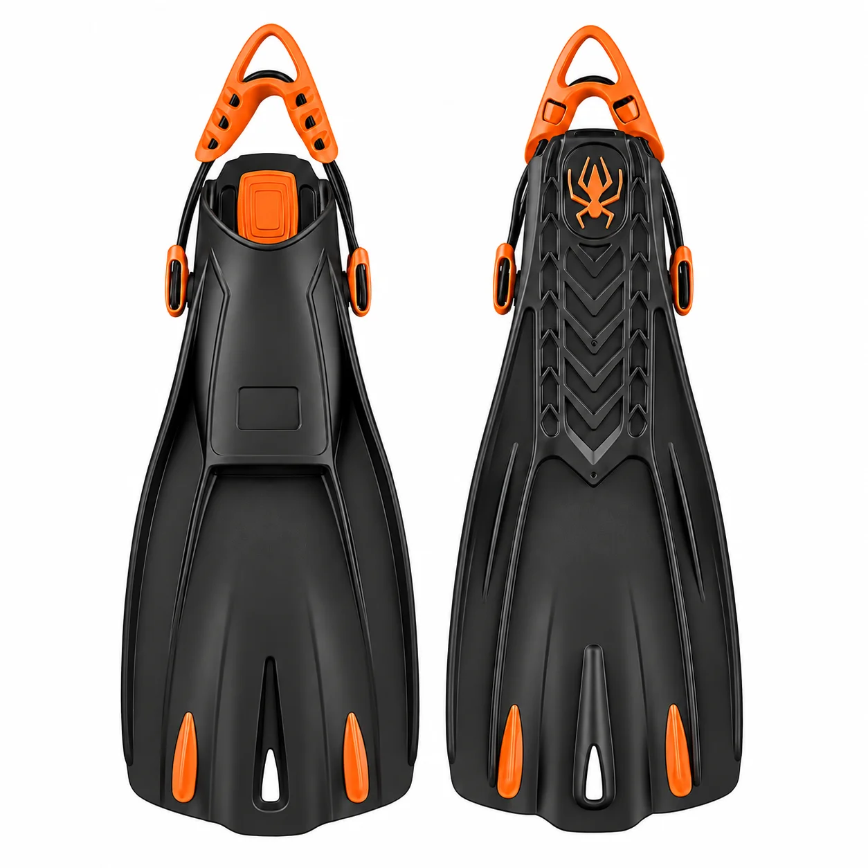 Adjustable Diving Fins for Adults Open Heel Long Swim Flippers PP TPR Snorkeling Scuba Freediving Swimming Fins Anti Slip