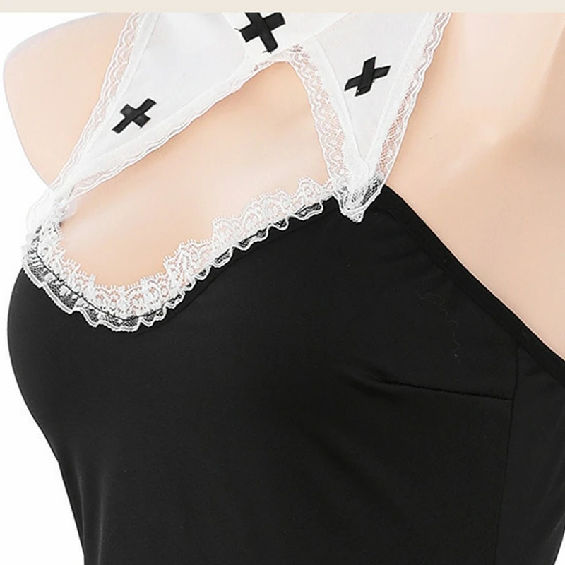 100KG Can Wear Cosplay Nuns Uniform High Open Fork Sexy Dress Plus Size Erotic Lingerie Halloween