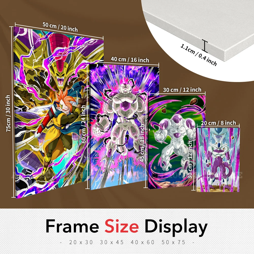 قماش جدار الفن HD يطبع المشارك ديكور المنزل اللوحة غرفة نوم مع الإطار الساخن الدم أنيمي صور لعبة دراغون بول ديكور