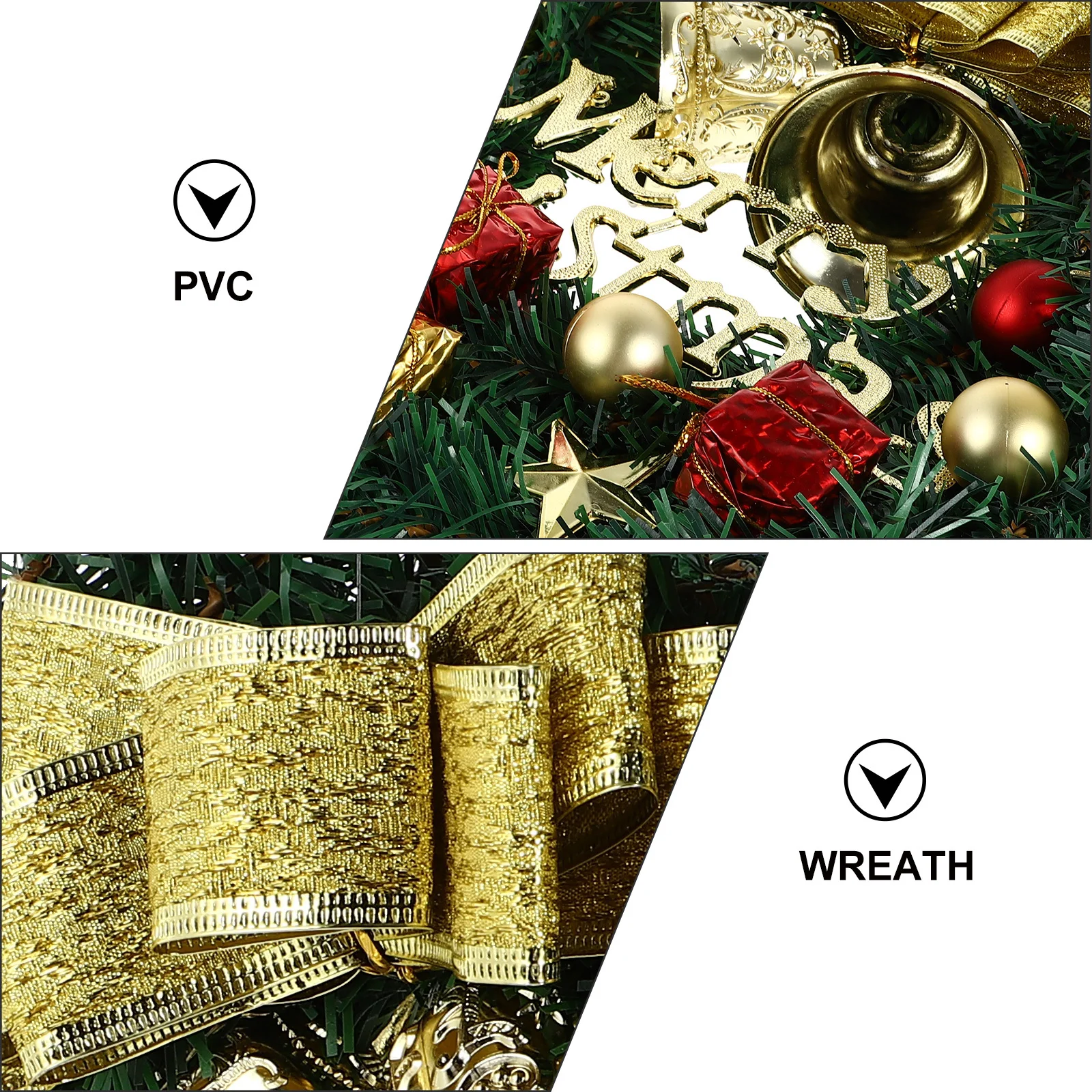 

Christmas Door Wreath Decor Premium Fake Garland Hanging for Indoor Outdoor Holiday Celebration Festive Atmosphere