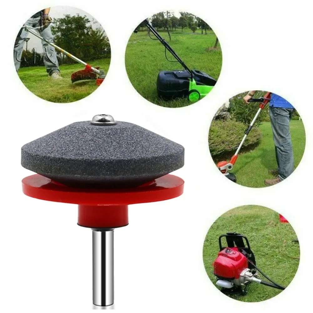 Corundum Lawn Mower Blade Sharpener High Temperature Resistance Red Blade Sharpener Tool Universal Grinding Garden Kit