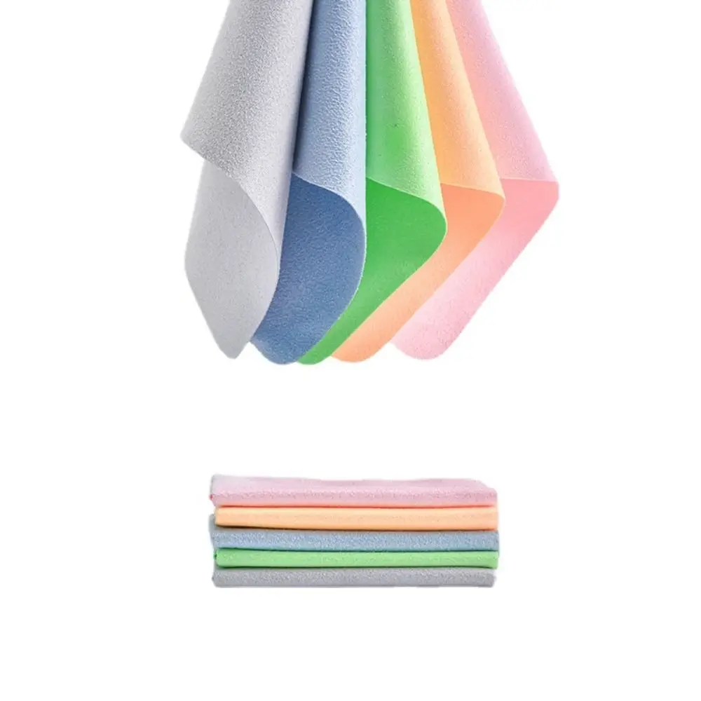 Мягкая замшевая ткань для очков, однотонная ткань для чистки очков, очиститель для очков из микрофибры, чистящие салфетки, очиститель для очков, экран телефона