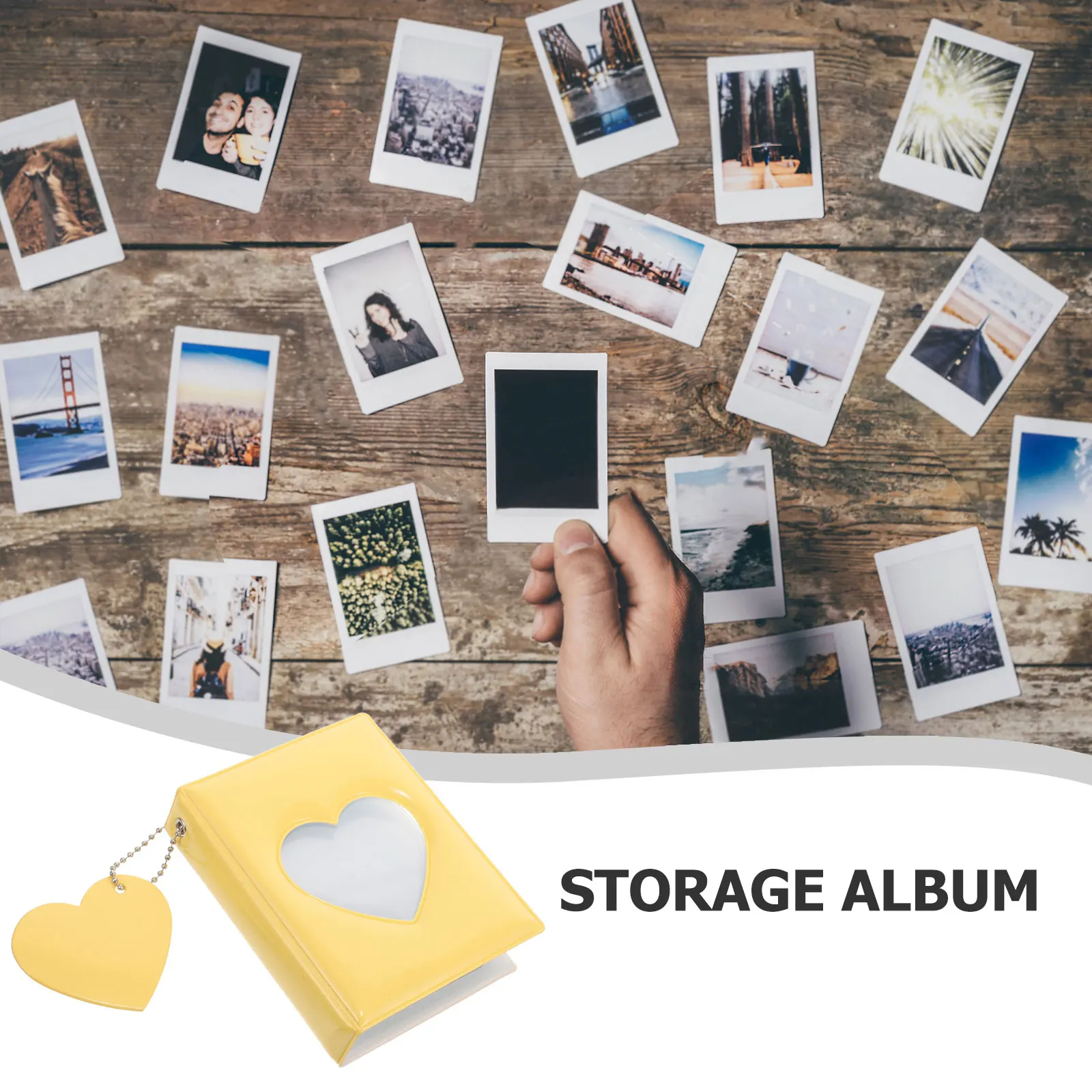 

3 Inch Photo Album for Photocard Mini Yellow Color Large Book Storage Holder Collecting Photos Safe Use Strong Simple