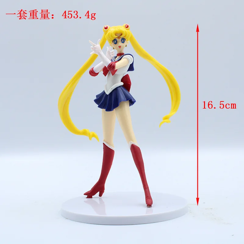 5pcs Set Sailor Moon Anime Figure Cartoon Mercury Mars Jupiter Venus Action Figure Pvc Toys Model Dolls Desktop Decoration Gift