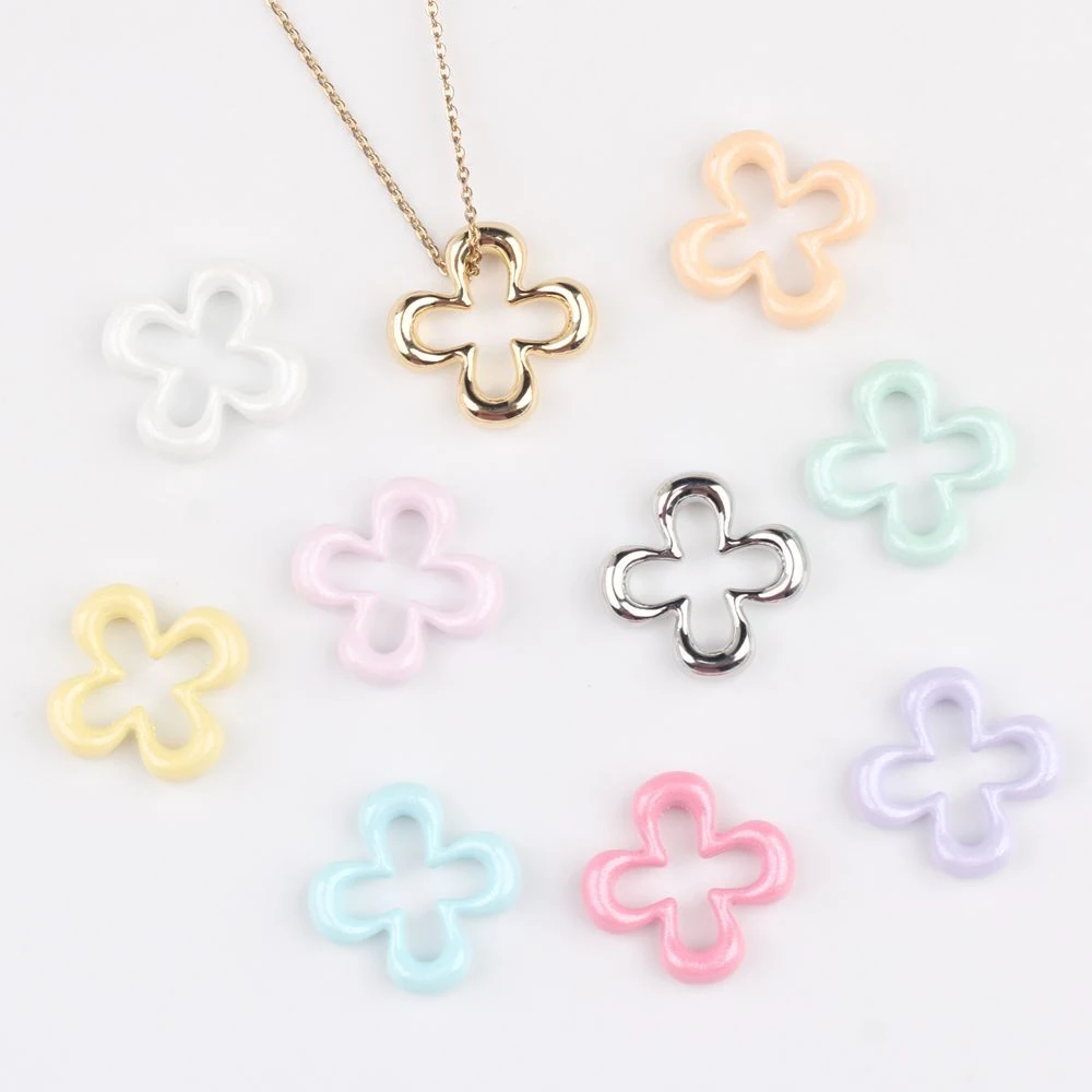 10pcs Simple Fashion Hollow Out Flower Shape Pendant Earring Necklace Jewelry Making Accessories DIY Handmade Ornaments Cute