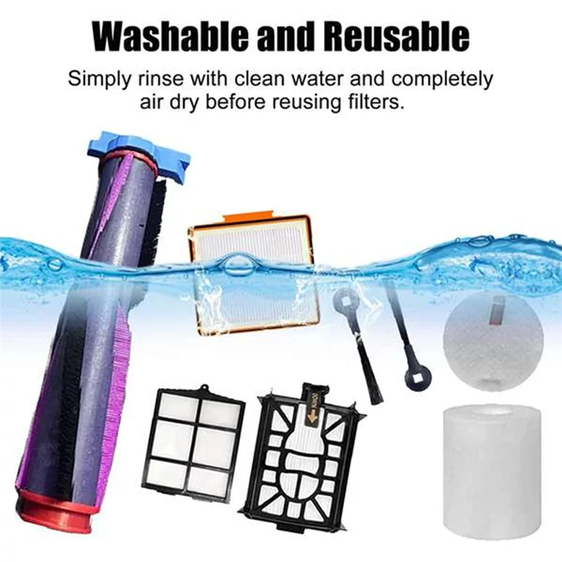 

AB34-For Shark RV2820ZE AV2820AE AV2800ZE RV2820YE AV2820S AV282BVEUS Vacuum Main Side Brush Foam Primary Filter Mop Pad