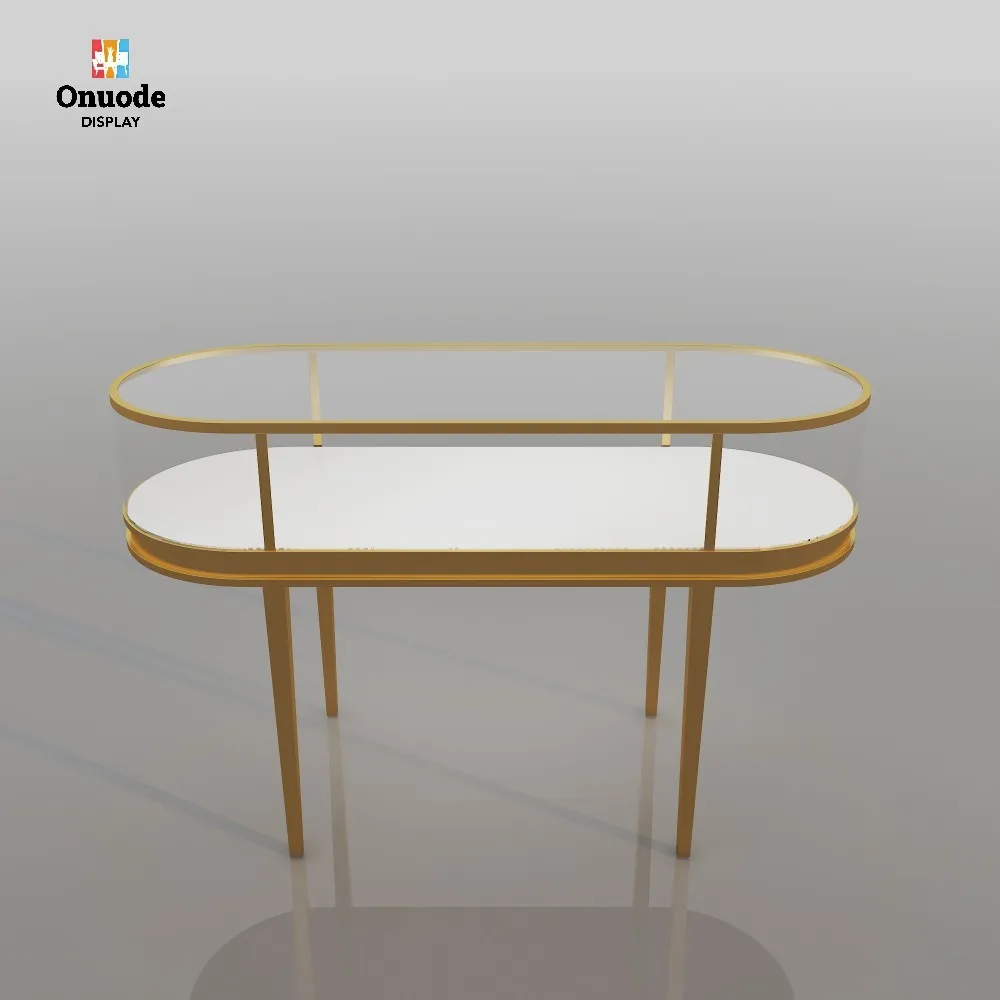 

Custom.Round Rotating Jewelry Display Cabinet with Glass and LED Lights for Shopping Mall Booth and Jewelry Booth
