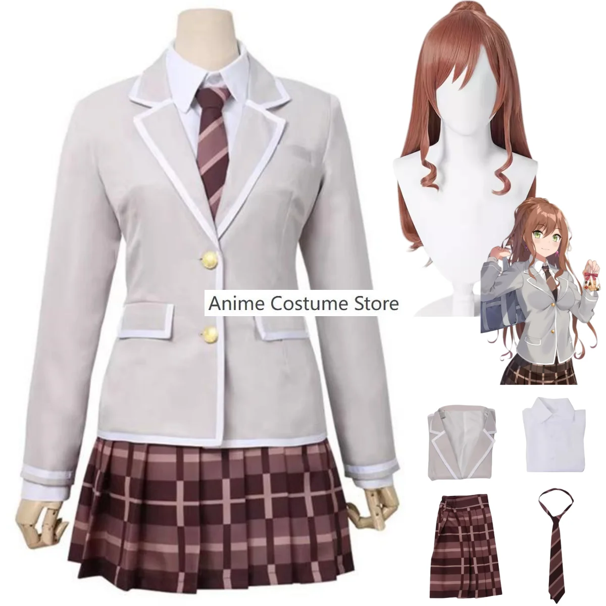 

Anime BanG Dream! Hanazono Tae Toyama Kasumi Imai Lisa Cosplay Costume 3rd Year Japanese JK School Uniform Wig Woman Kawaii Suit