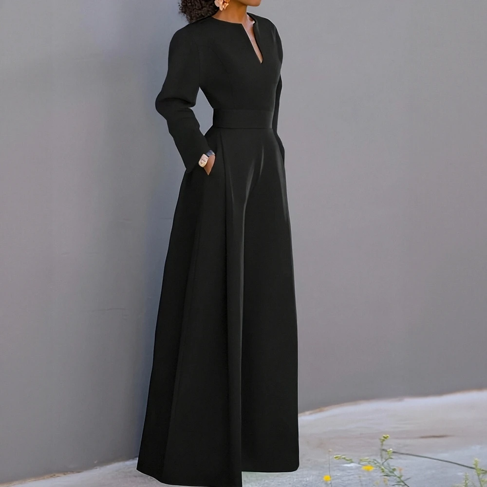 

Autumn Button Decorated Commute Style Tailored Fit Cuff Jumpsuit Women's Bottom Wear Long Pants Fashionable Casual