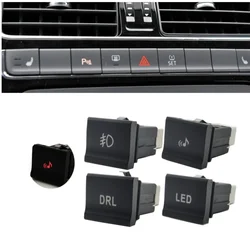 1PC For VW Polo Car Red LED Light Music LED DRL Front Fog Lamp Switch Push Button Switch with Wire Accessories