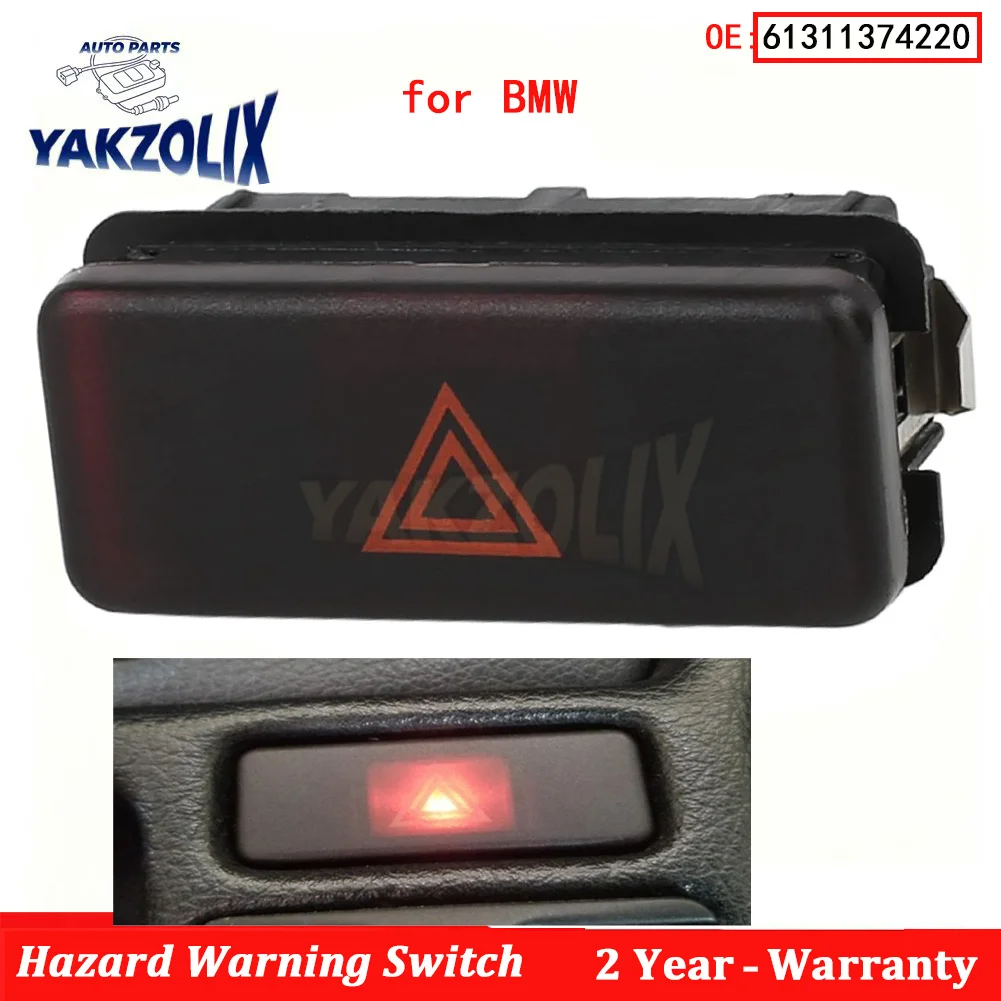 for BMW E31 E32 E34 E36 M3 M5 Z3 318 525i 530i 735i 840Ci Hazard Emergency Flasher Light Switch Warning Button 61311374220