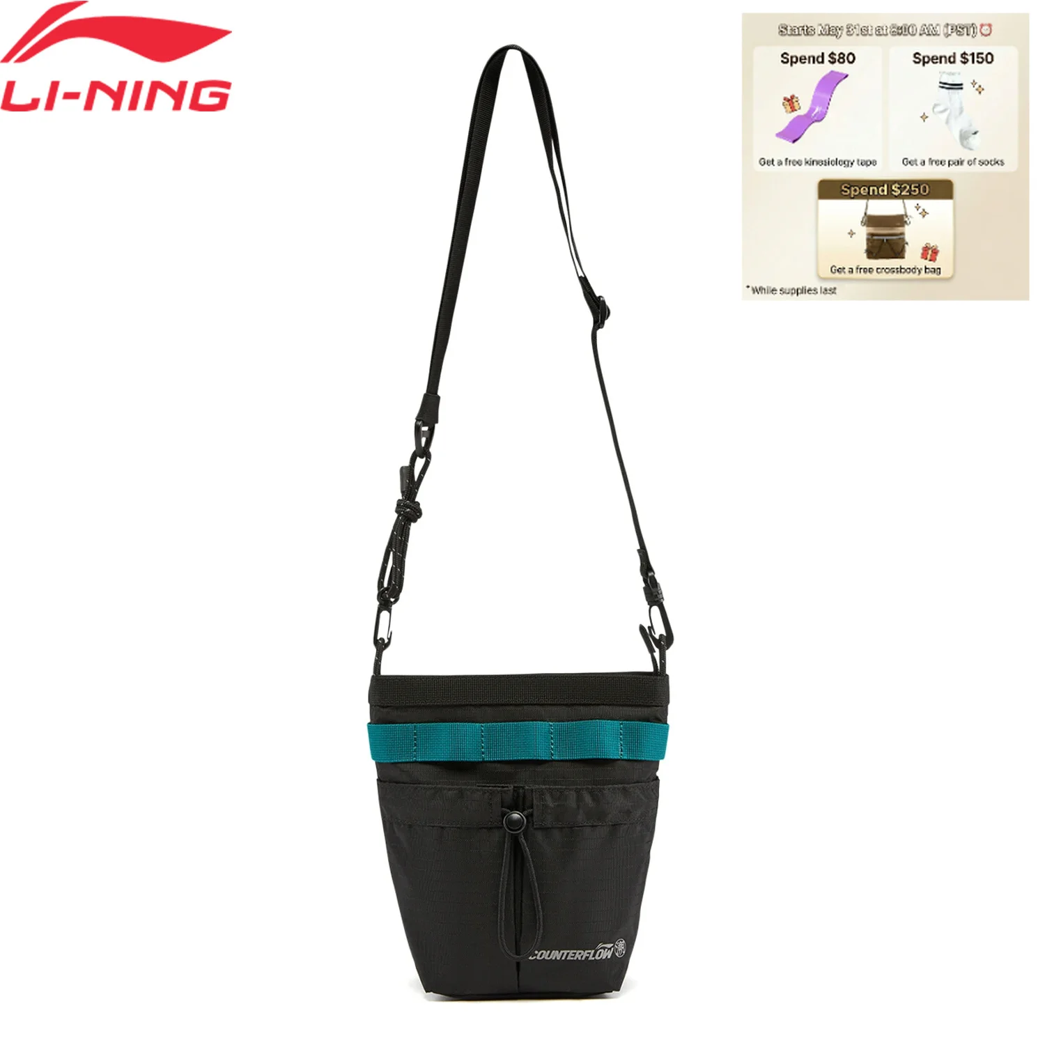 

Li-Ning Unisex Outdoor Messenger Bag 120*100*210mm LN WATER PROOF Fashionable Reflective LiNing Men Women Bags ABDW135
