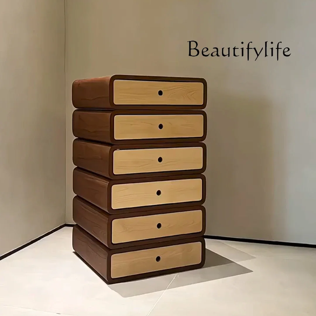

BJ Italian Minimalist Solid Wood Six-chest Cabinet Modern Minimalist Living Room Bedroom Chest Of Drawers Storage Bedside Cabine