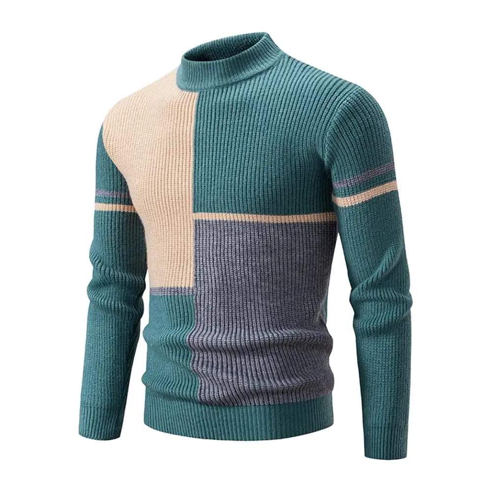 

High Quality Men's New Autumn and Winter Casual Warm Neck Sweater Knit Pullover Warm Tops