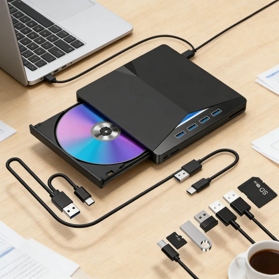 

Новый ультратонкий внешний CD/DVD-RW привод 7-в-1 USB 3.0, портативный записывающий дисковод для ноутбуков, совместимый с настольными ПК и Windows 7/8/10