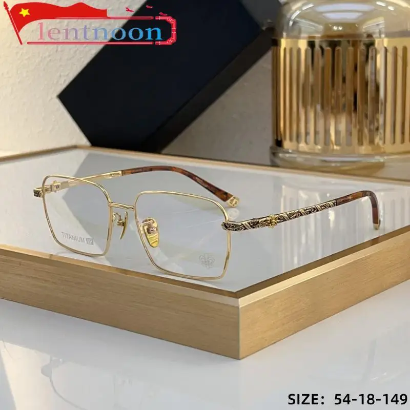 2024 New Fashion Men Glasses Frame Classic Retro Pure Titanium Personality Dragon Decorative Anti-blue Prescription Glasses