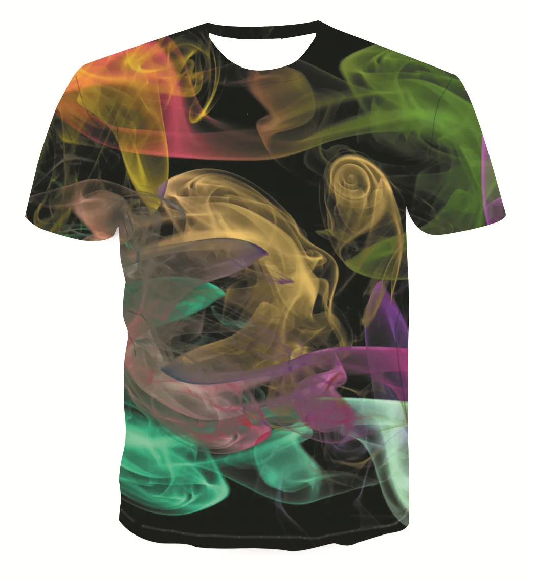 

Loose Smoke Print Pullover Men's Women's Short Sleeves