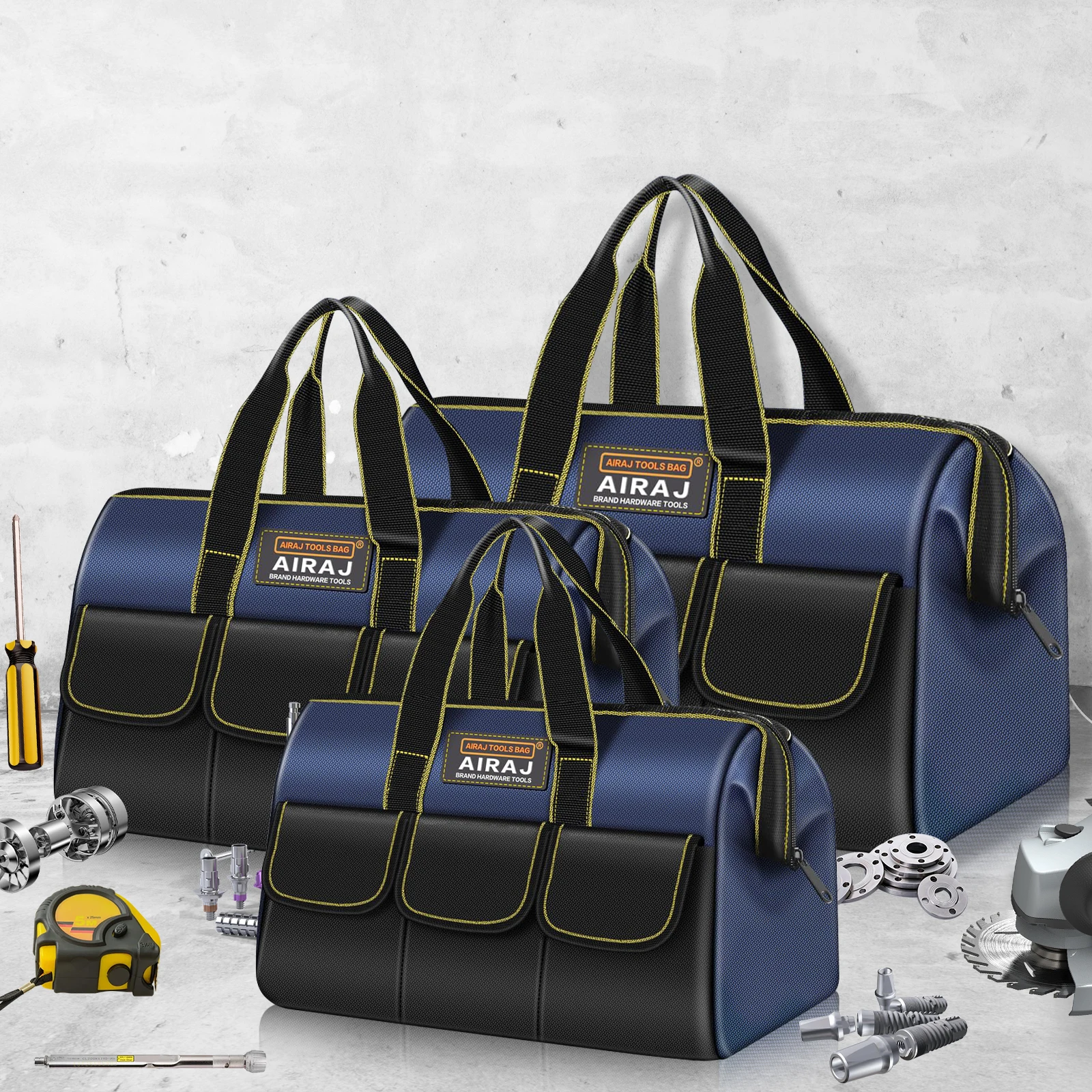 AIRAJ 13/16/18inch Multifunctional Tool Bag Oxford Cloth Electrical Bag Waterproof and Wear-Resistant Large Capacity Storage Bag