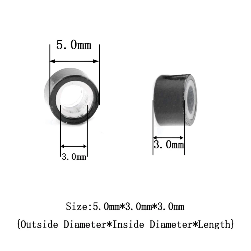 Plussign 헤어 익스텐션용 실리콘 비즈, 헤어 마이크로링, 전문 마이크로 링크 튜브, 5mm x 3mm x 3mm, 100 개 