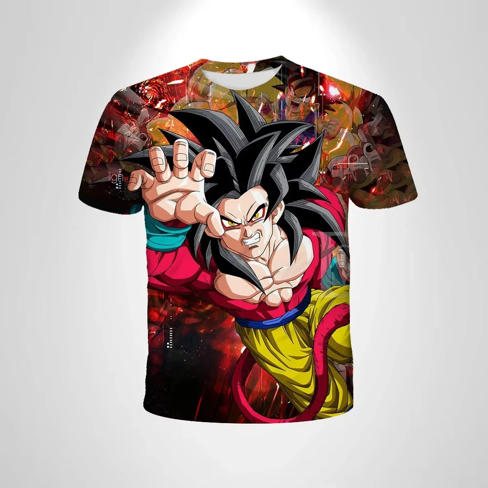 2026 Sommer Dragon Ball T-Shirt Kinder Oberteile Anime Figuren Son Goku Super Saiyan T-Shirt Jungen T-Shirts Kinder Kurzarm – Detail 9