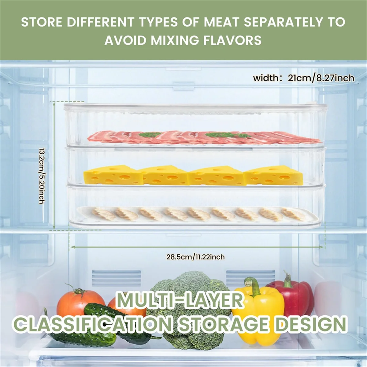 

Versatile 4 Layer Container for Refrigerator Organizing Storage Container
