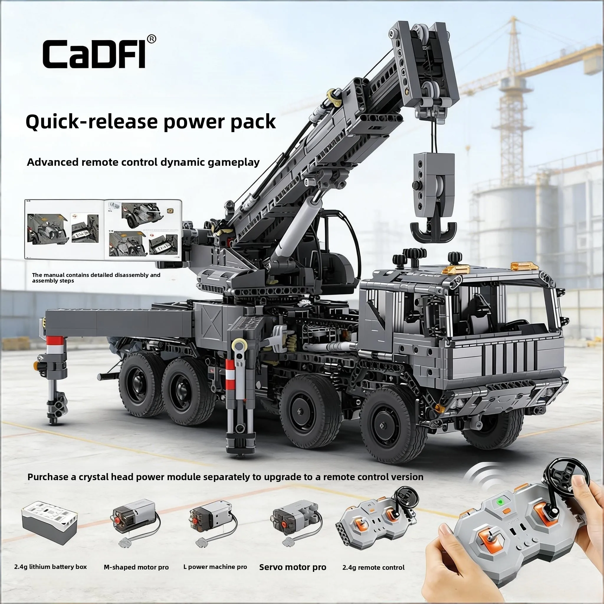 

Cada Military RC Engineering Vehicle Truck Crane Building Blocks Control Remoto Rescue Vehicle City Car Bricks Toys Children