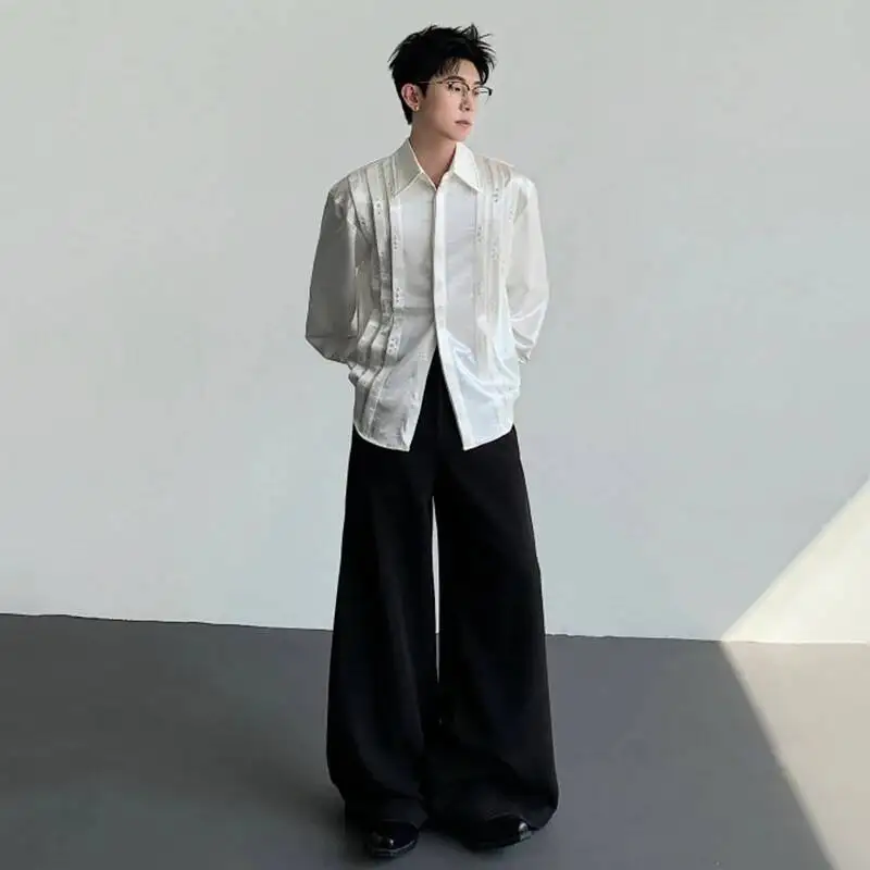 LUZHEN 2026 Spring Fold Patchwork Design Luxury Elegant Long Sleeve Shirt Men's Fashion Handsome High Quality Casual Tops JY6566