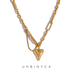 Heart Shaped Hip-hop Necklace, Stainless Steel Non Fading Fashionable Jewelry for Party
