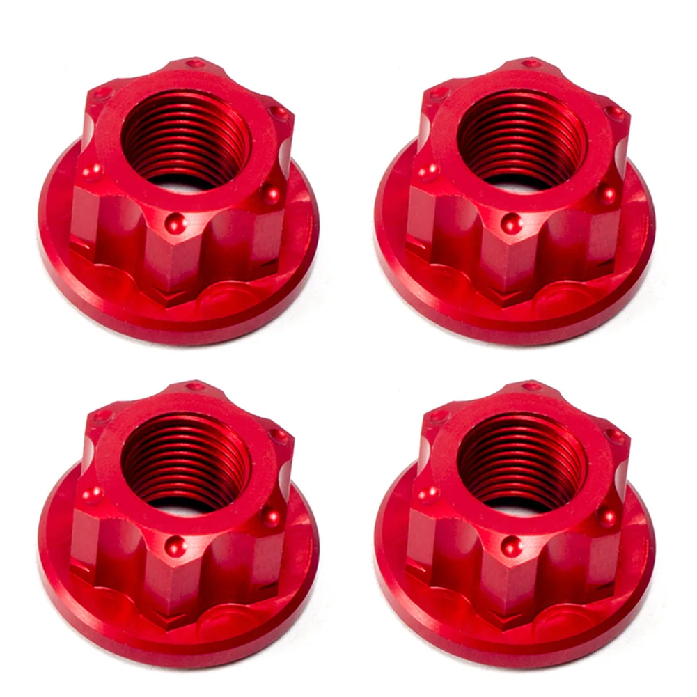 7075 Aluminum Alloy Bicycle Part Bicycle Motor for m10 Track Wheel Nuts Lightweight Design Non-quick Release Pitch for m10*1.0