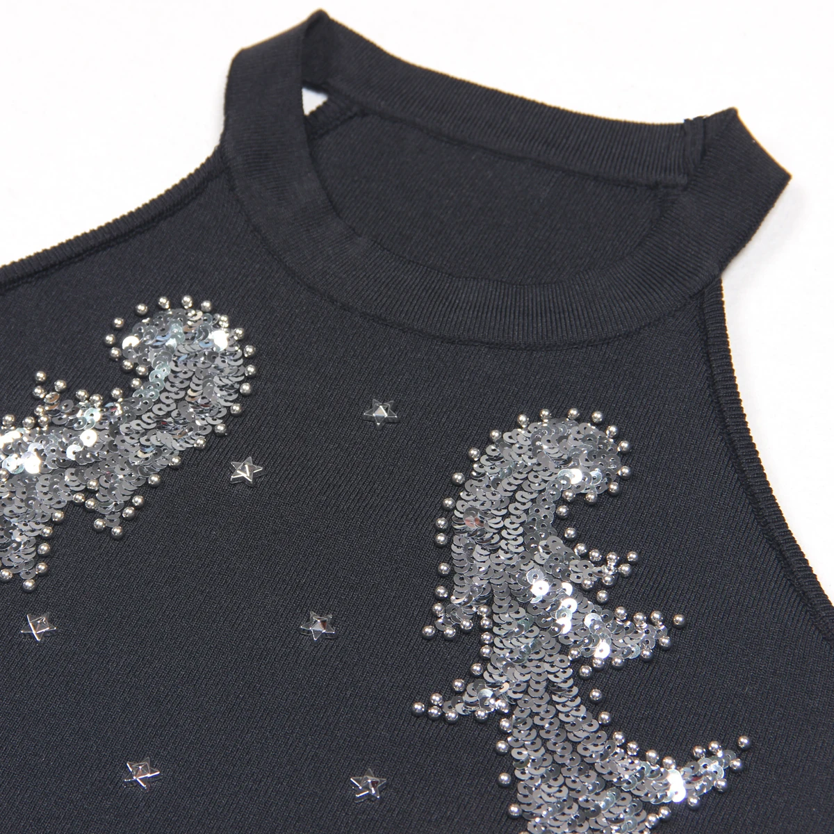 SML Spot Summer 2024 New Women's Fashion Internet Celebrity High Quality Hand-Beaded Sleeveless Camisole Knitted Vest